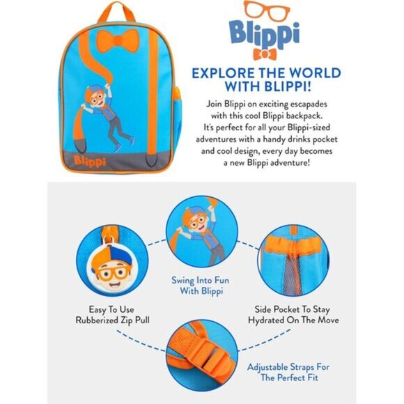 🆕 Boys One Size Blue Preschool Kindergarten Toddler Backpack - Picture 6 of 9